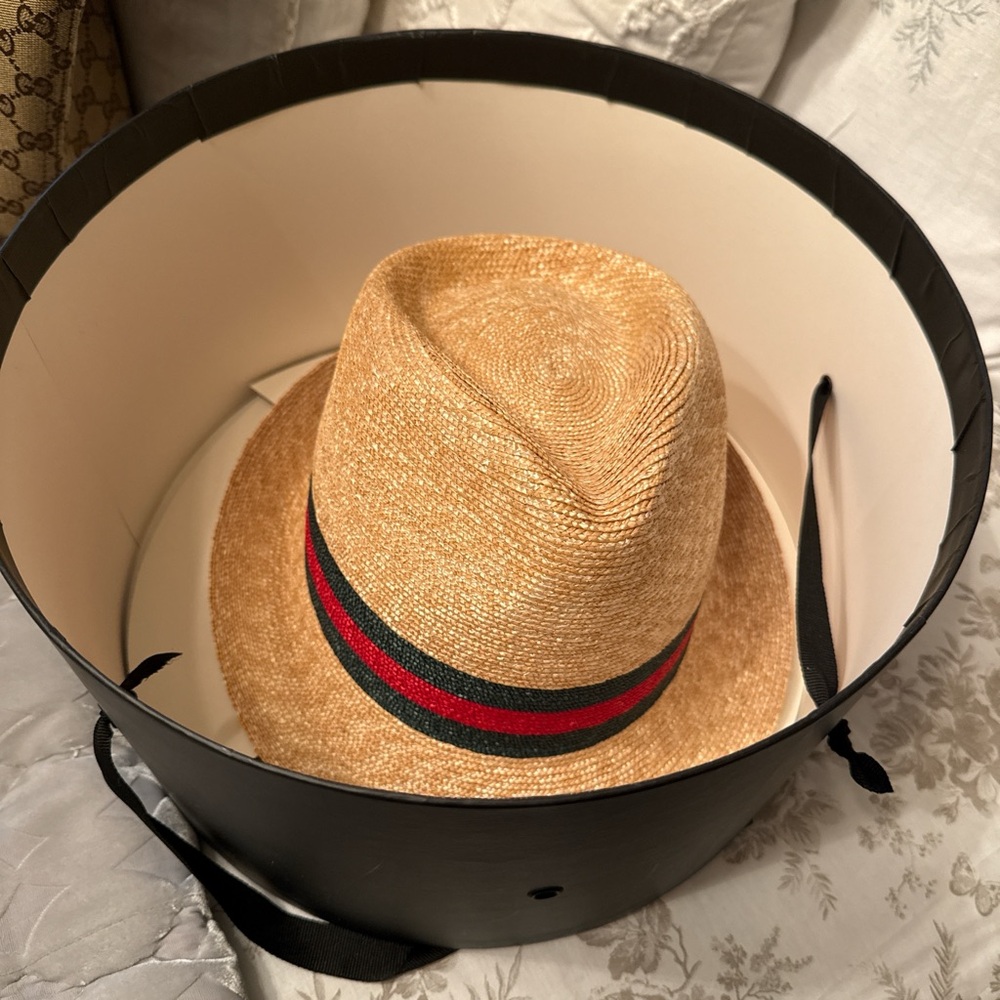 Gucci Straw Hat with Green Band
